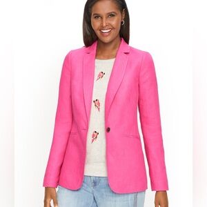 $189 Talbots Woman’s Linen Classic Watermelon Blazer 16W NWT